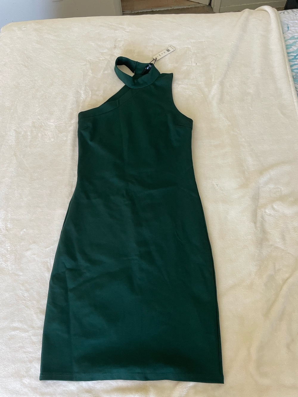 Walter Baker One-Shoulder Emerald Green Knit Bodycon Dress